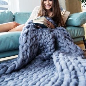 Soft, Chunky Warm Merino Wool Blankets